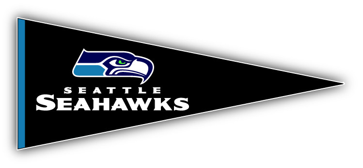 Seattle Seahawks NFL Football Pennant Long Car Sticker – 3", 5", 6" or 8"