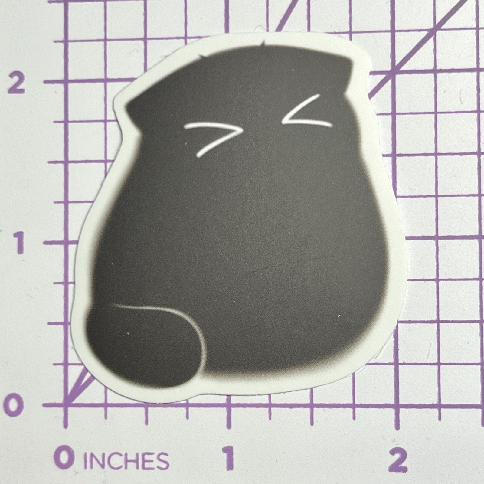 Emo Kawaii Black Cat Eyes Shut Tight -Mystery Black Cat Vinyl Decal Sticker Bomb