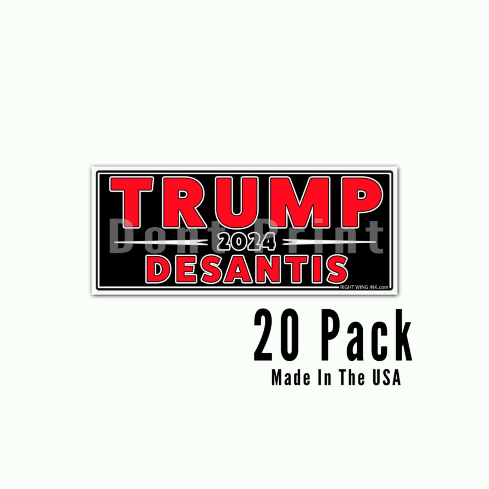 Trump Desantis 2024 Black – Stickers Decals Made In the USA Black – 2 Pack
