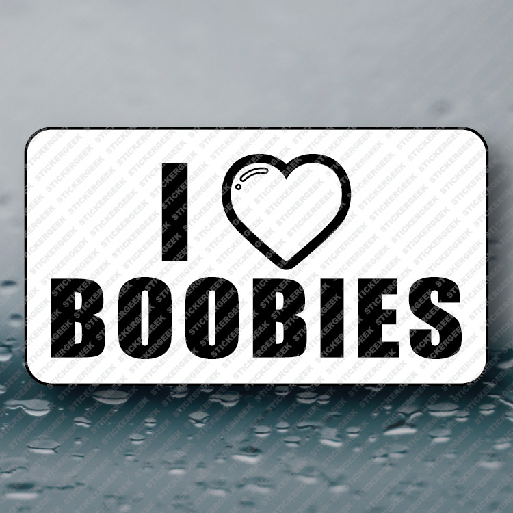 I HEART BOOBIES Hard Hat Toolbox Funny Prank Joke Gag Sticker 25-250pcs