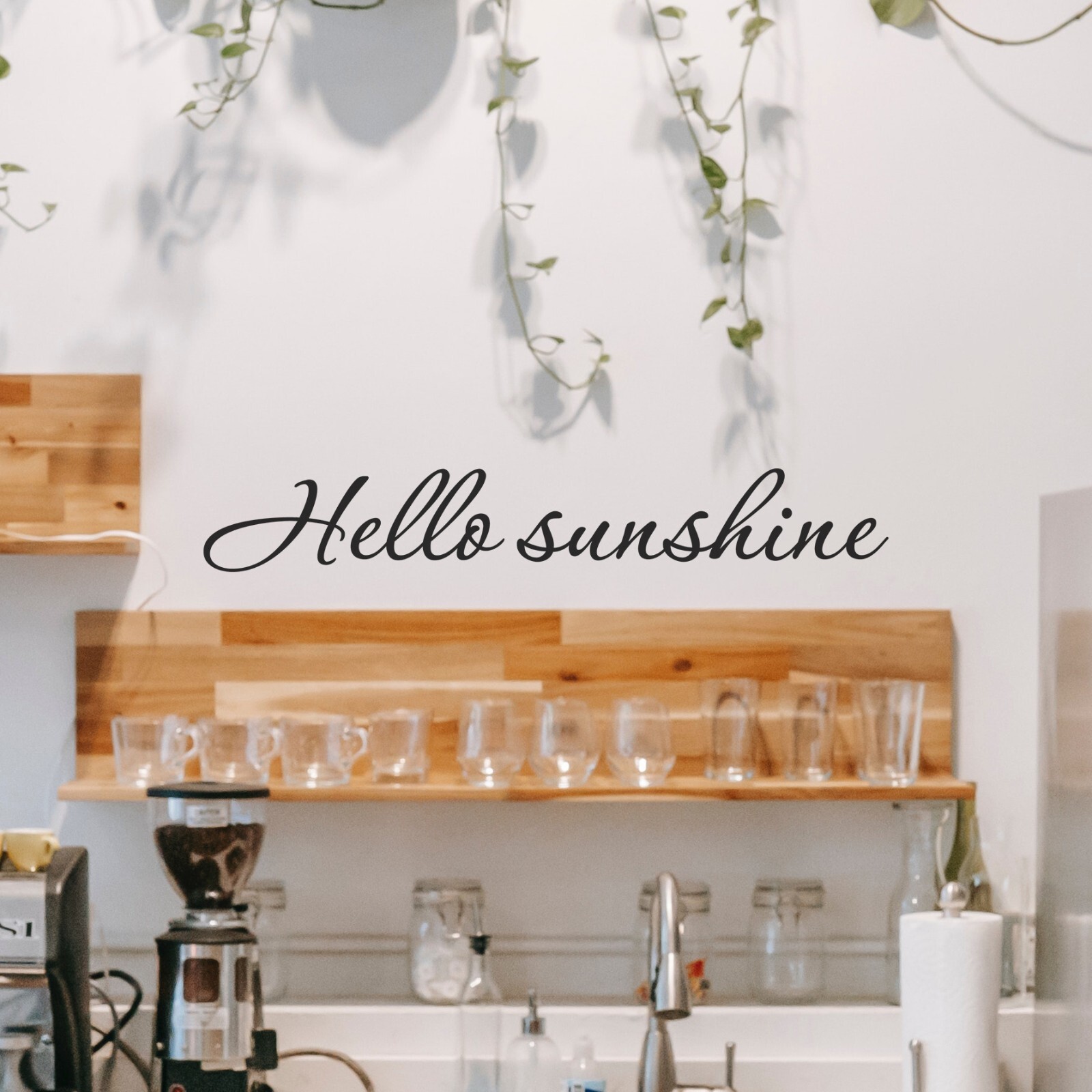 Hello sunshine wall decal love quote sticker for bedroom bathroom 22×4 inches
