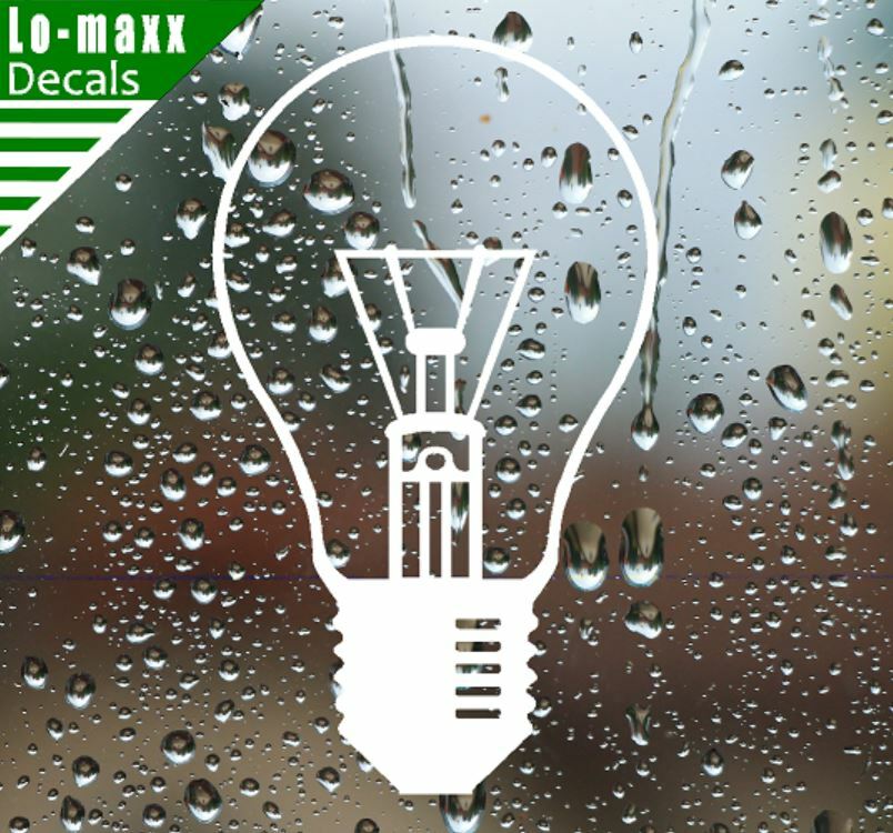 Light Bulb Graphic Art High Quality Various Sizes & Colors Die Cut Vinyl Decal