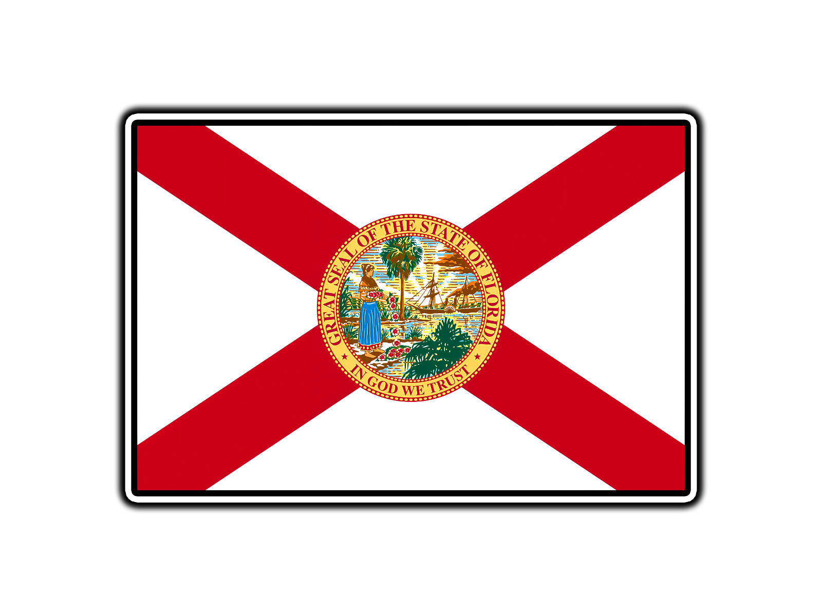 #1249 Florida State Flag Waterproof Vinyl Sticker Decal Die-Cut