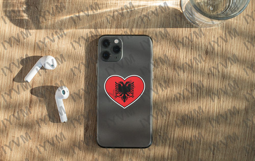 Albania Flag Heart Sticker Decal