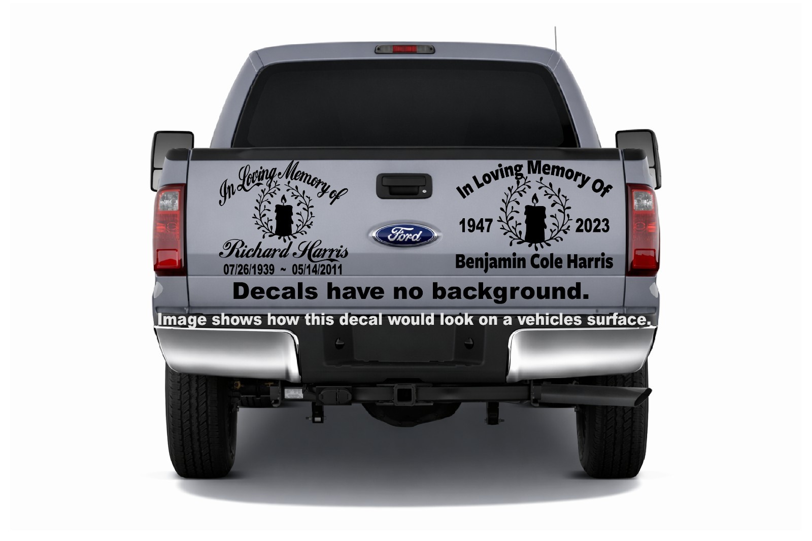 In Loving Memory Decal Custom Candle Light Car Vinyl Sticker Eternal Flame |