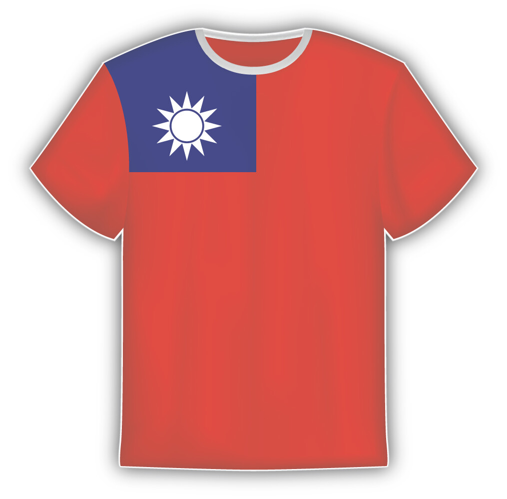 Taiwan Flag Sticker In The Form Of T Shirt Vinyl Sticker Decal