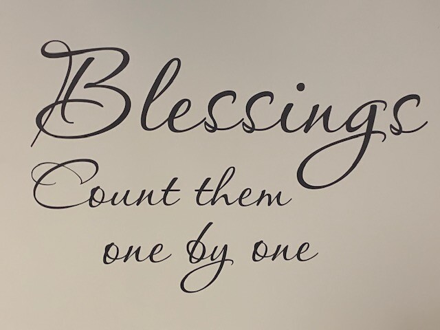 Blessings Count Them 1×1; 23 x 14" Decal Sticker Saying Quote home decor love