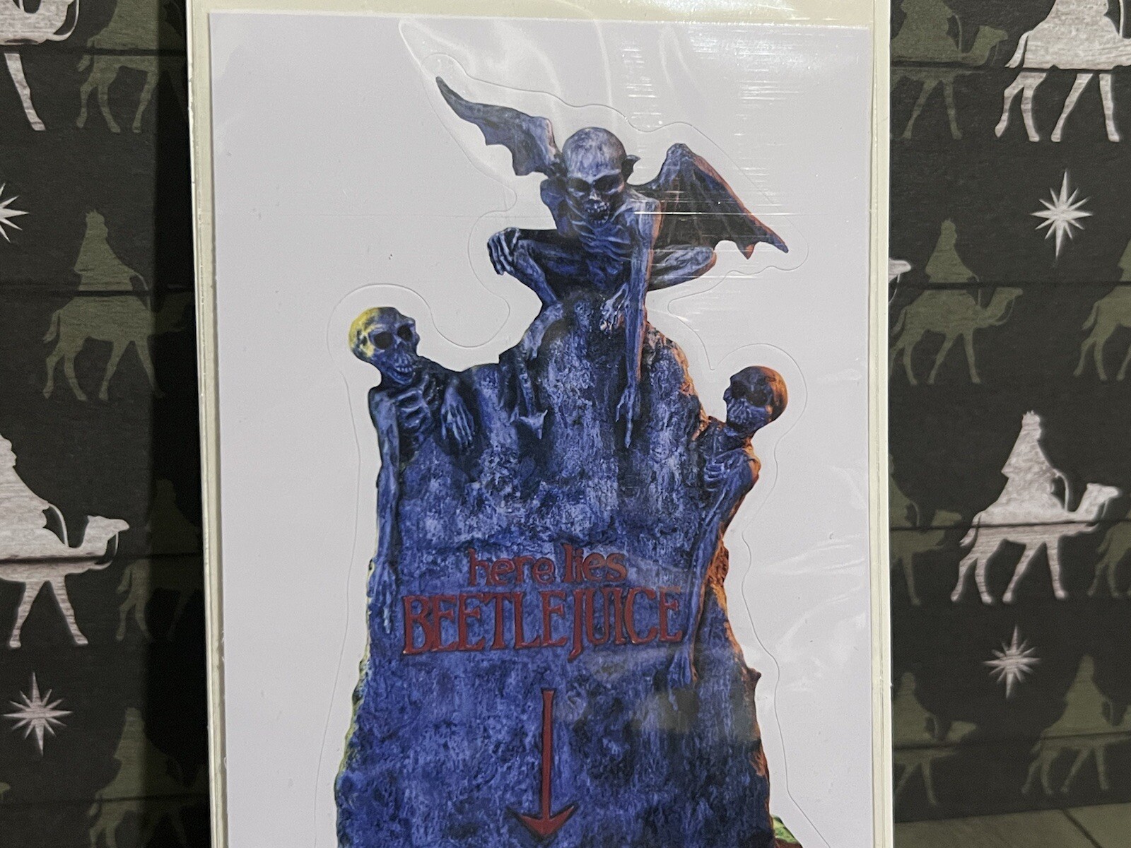 Beetlejuice Vinyl Decal Removable Laptop Locker 5" Tombstone Grave Warner Bros