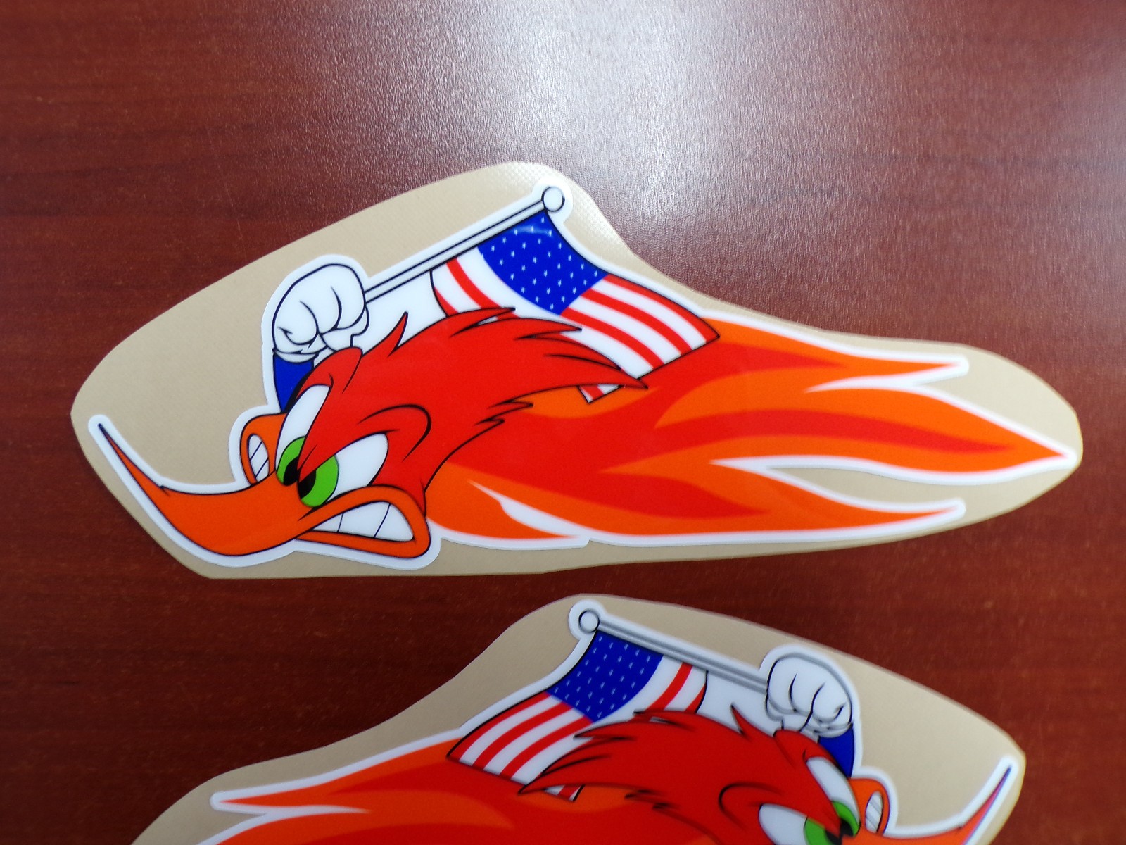 HONDA OLD SCHOOL USA MADE FLAG CORRECT WOODY WOODPECKER GRAPHIC STICKER