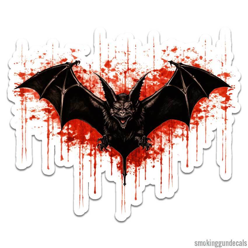 Vampire Bat Blood, Vinyl Decal Sticker, Indoor Outdoor, 3 Sizes, #12097