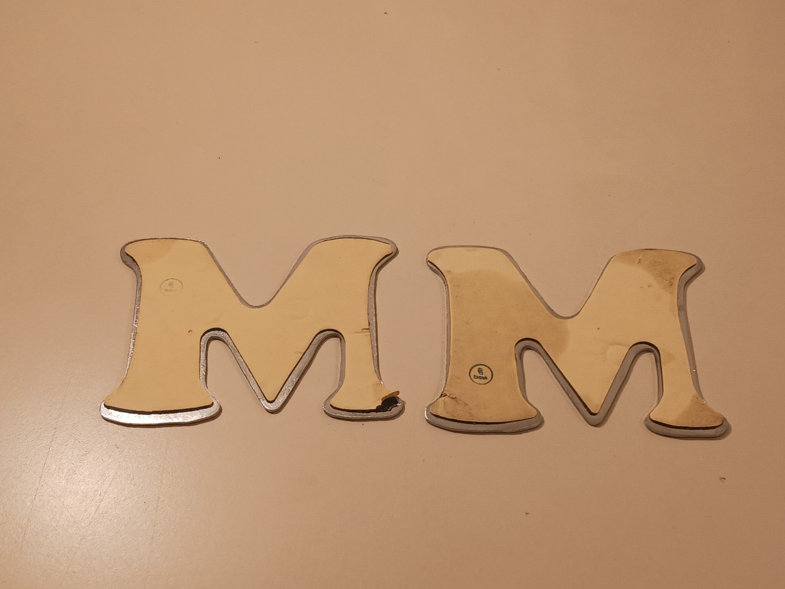 "M" Crome Letter 2X Acrylic Mirror Decal Peel & Stick Shatterproof Wall Decor