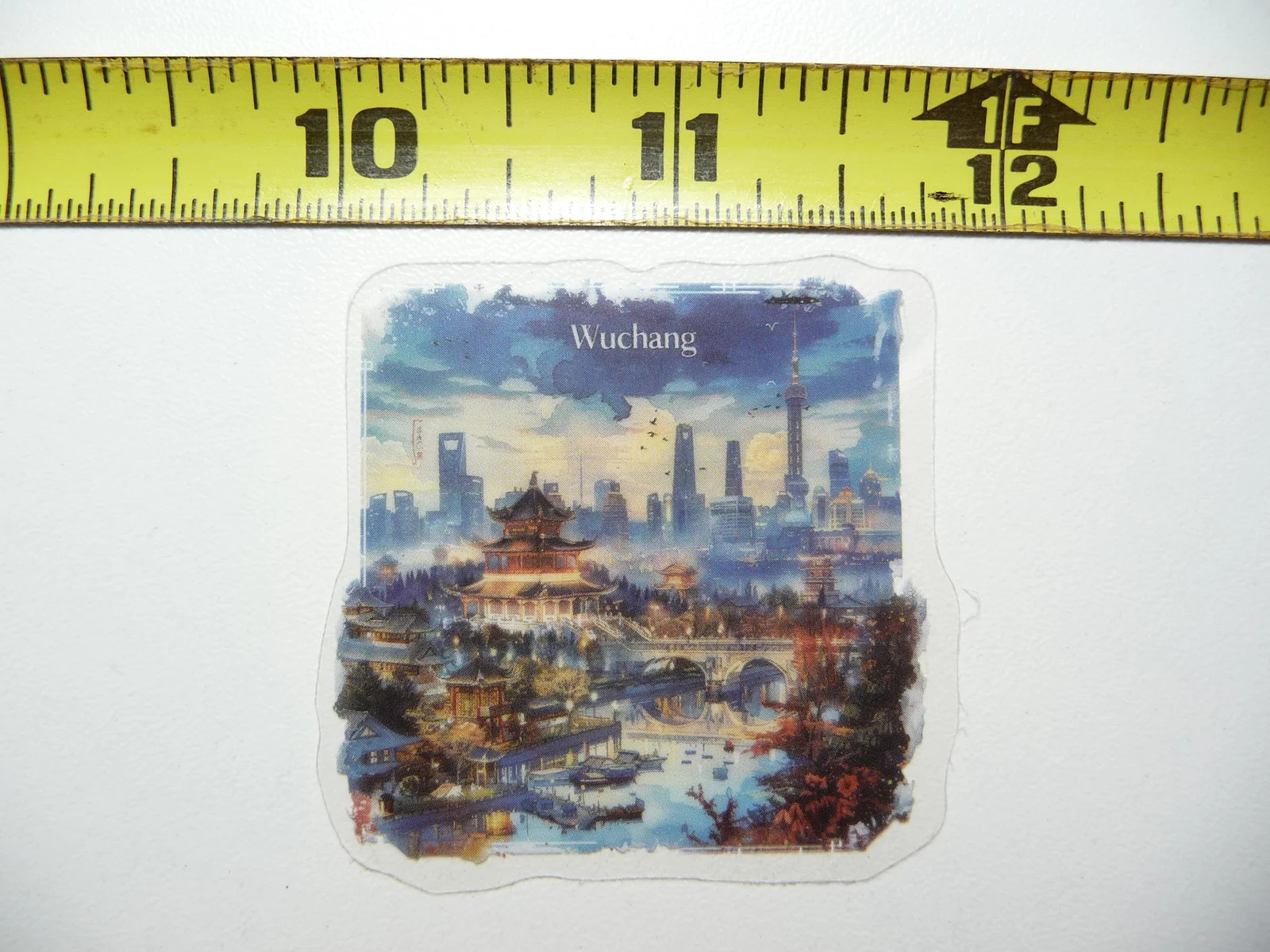WUCHANG CHINA SMALL STICKER DECAL TRAVEL VIEW SITE COLORFUL VISIT VACATION