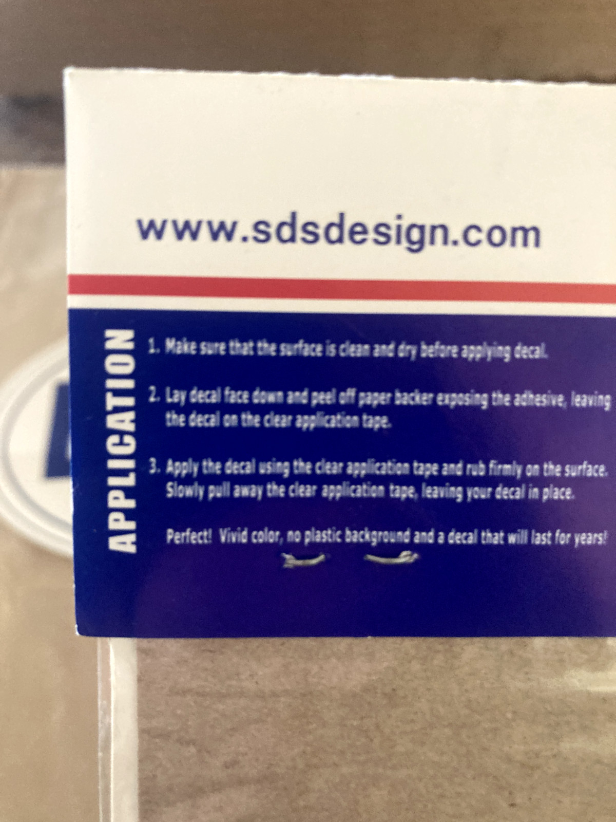 new in package SDS vinyl decal with blue and white society sticker