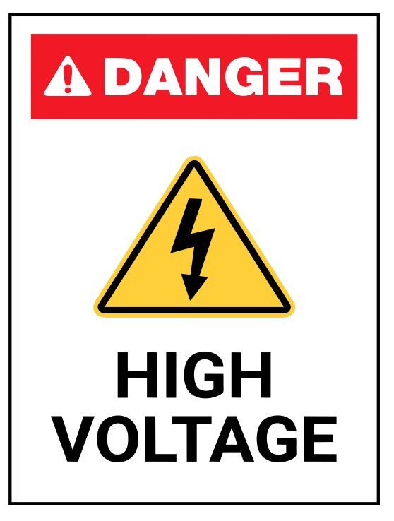 Danger High Voltage Safety Sign Sticker Decal Label D7324