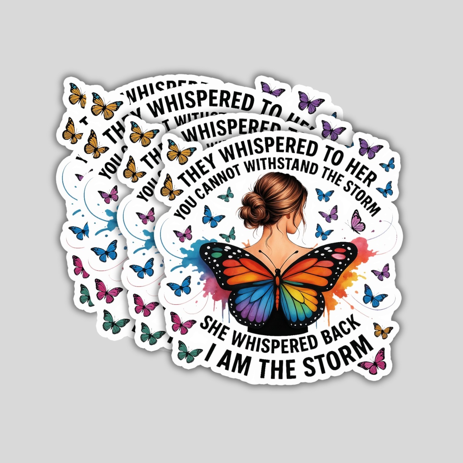 4pcs I Am the Storm Stickers – Inspirational Vinyl Decals for Women’s Gift