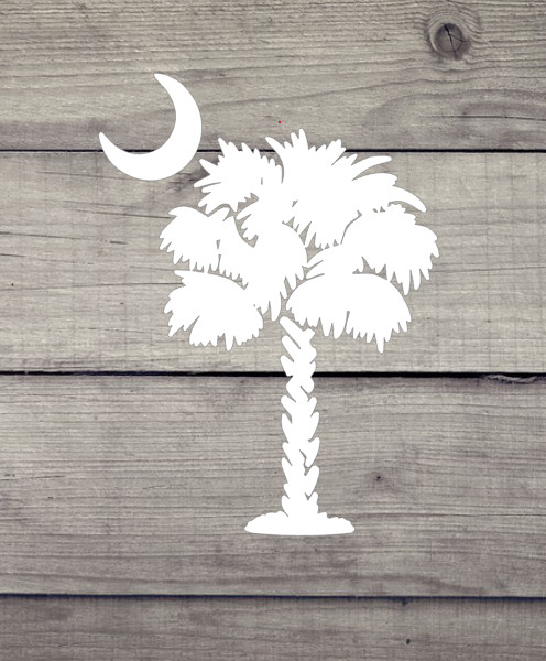 *SALE* Palmetto Tree & Moon – SC – Beach – Palm – South Carolina – Vinyl Decal