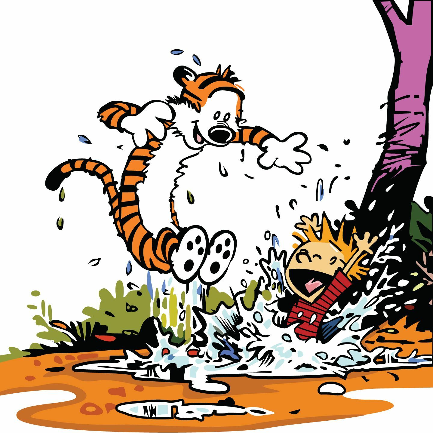 Vinyl Children's Bedroom Calvin & Hobbes Playing Wall Decal Home Adhesive Decor