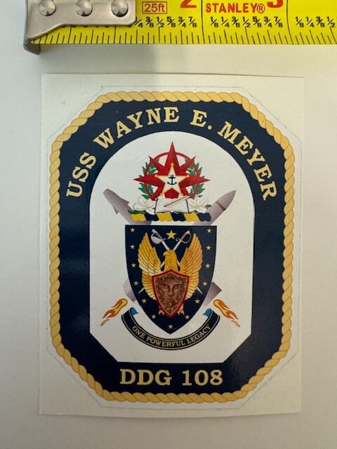 USS Wayne E. Meyer DDG-108 Sticker Decal 2.5" X 2" – Free Shipping