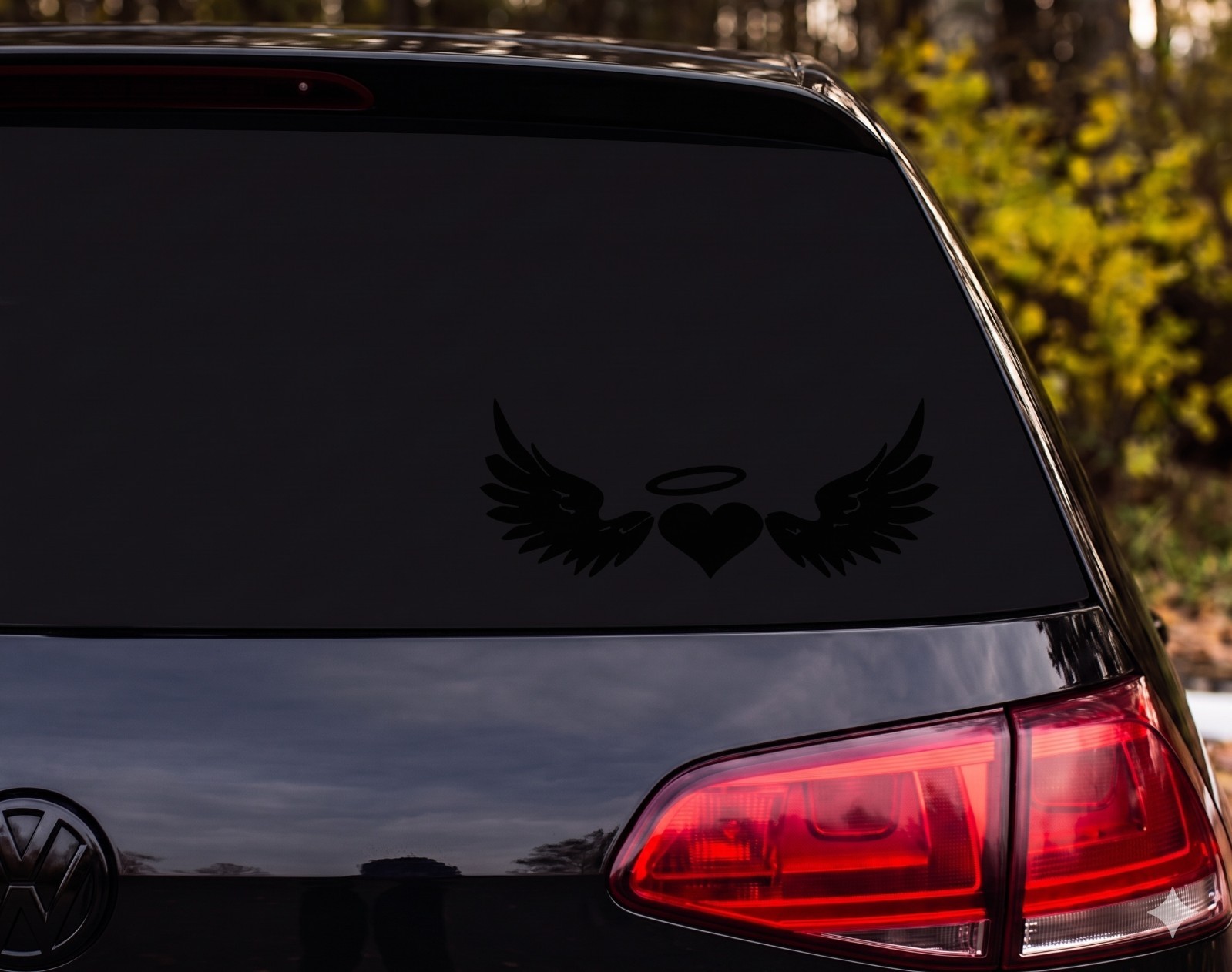 Winged Heart Halo Die Cut Vinyl Decal Custom Car Laptop | Angel Lover Gift