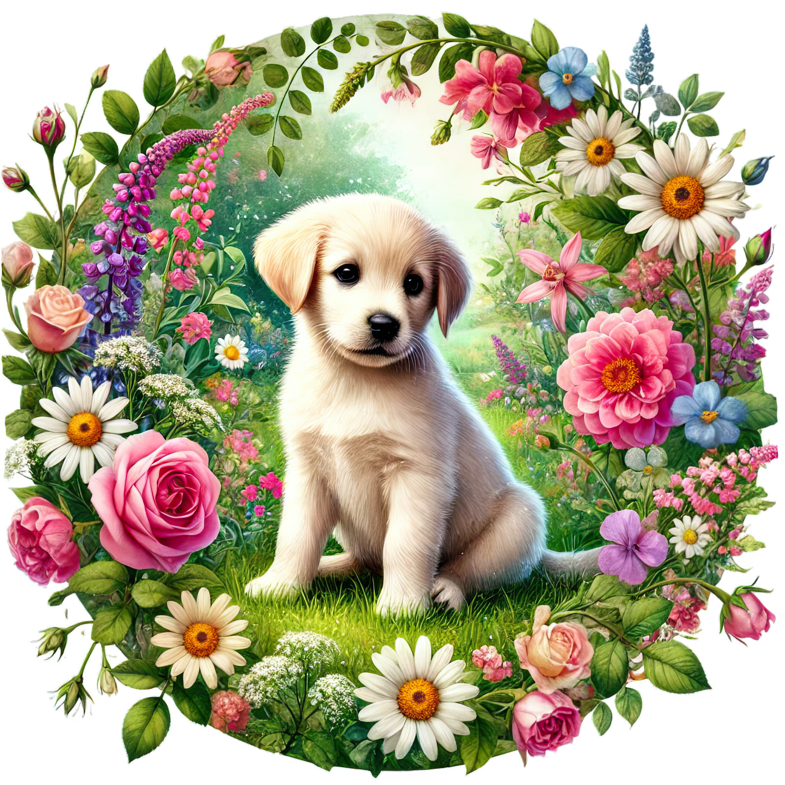 Wall decal sticker garden 18 x 18 cm large