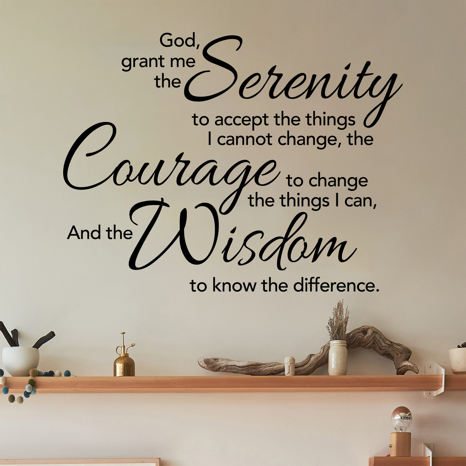 Serenity Prayer Wall Decal Sticker. Bible Verse Dining Room Wall Quote. #6789