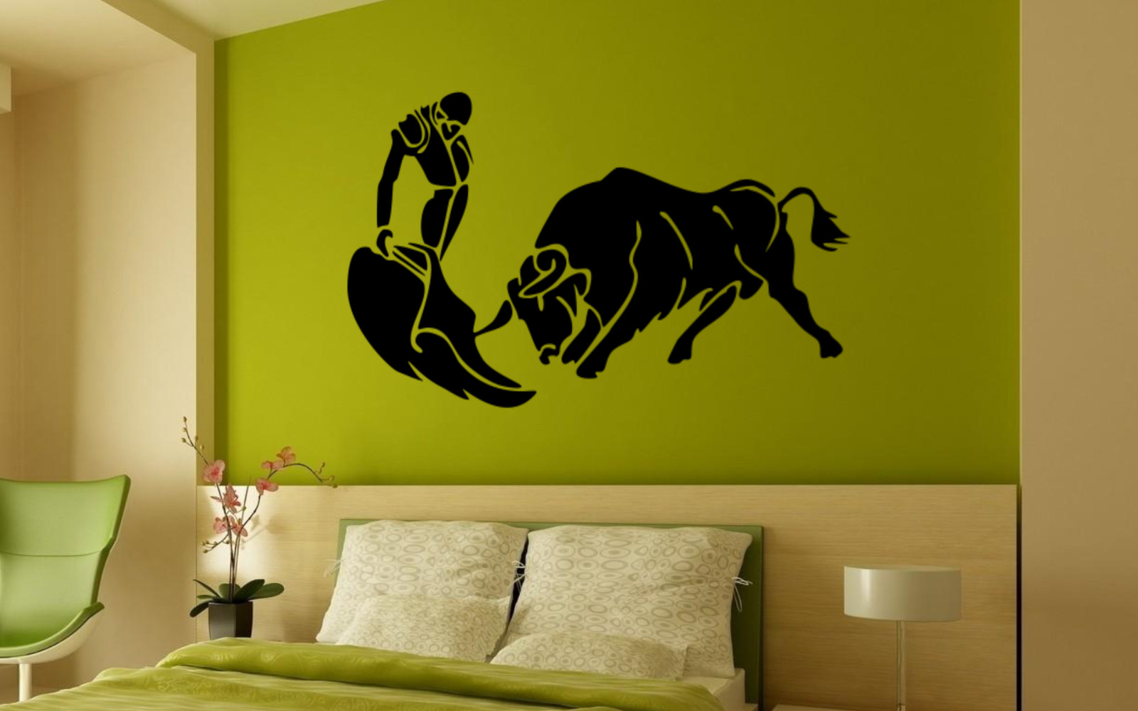 Bull Fighter Spain car truck SUV livingRoom Bedroom decal sticker 24" Black