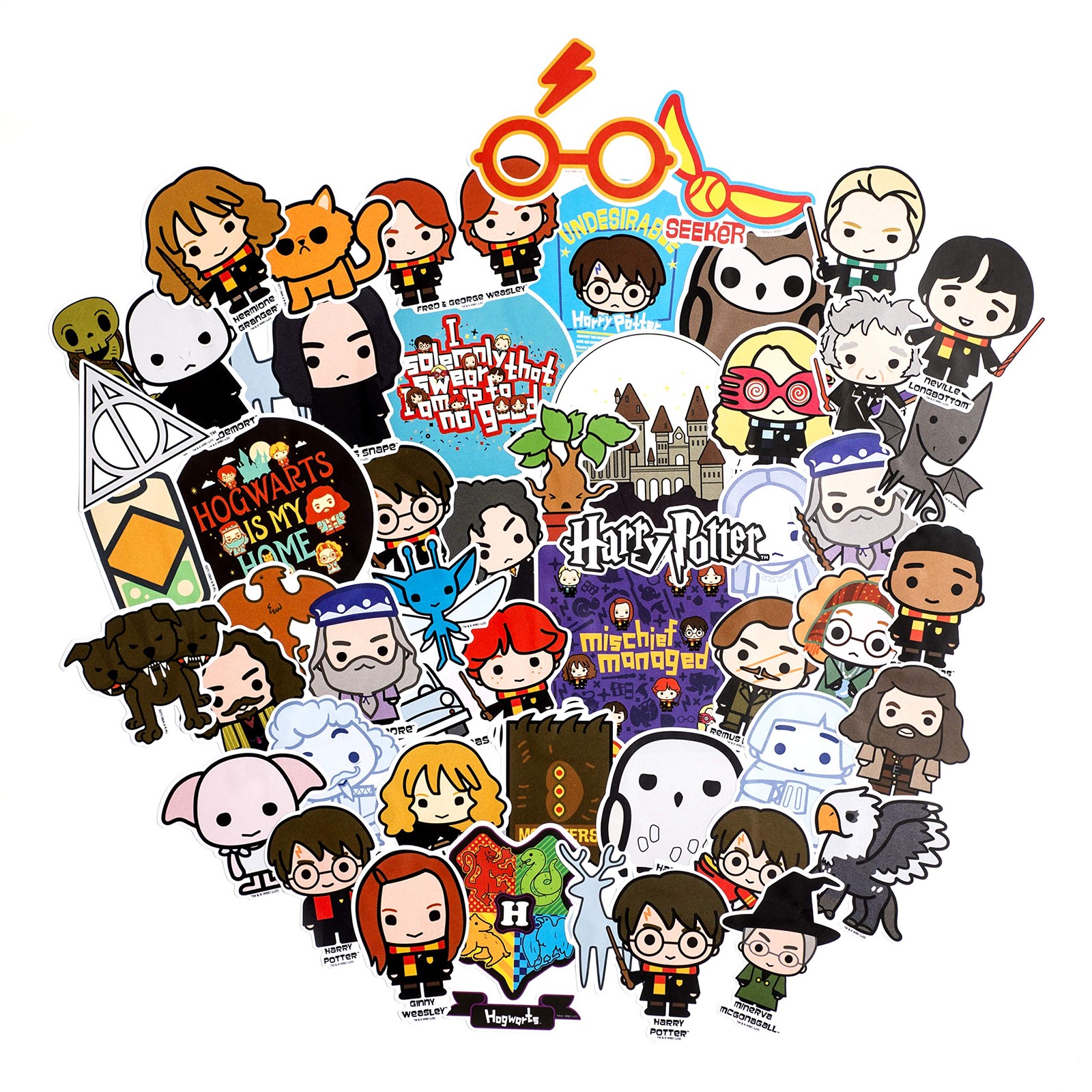 Conquest Journals Harry Potter Chibi Vinyl Decal 60 Pack, White