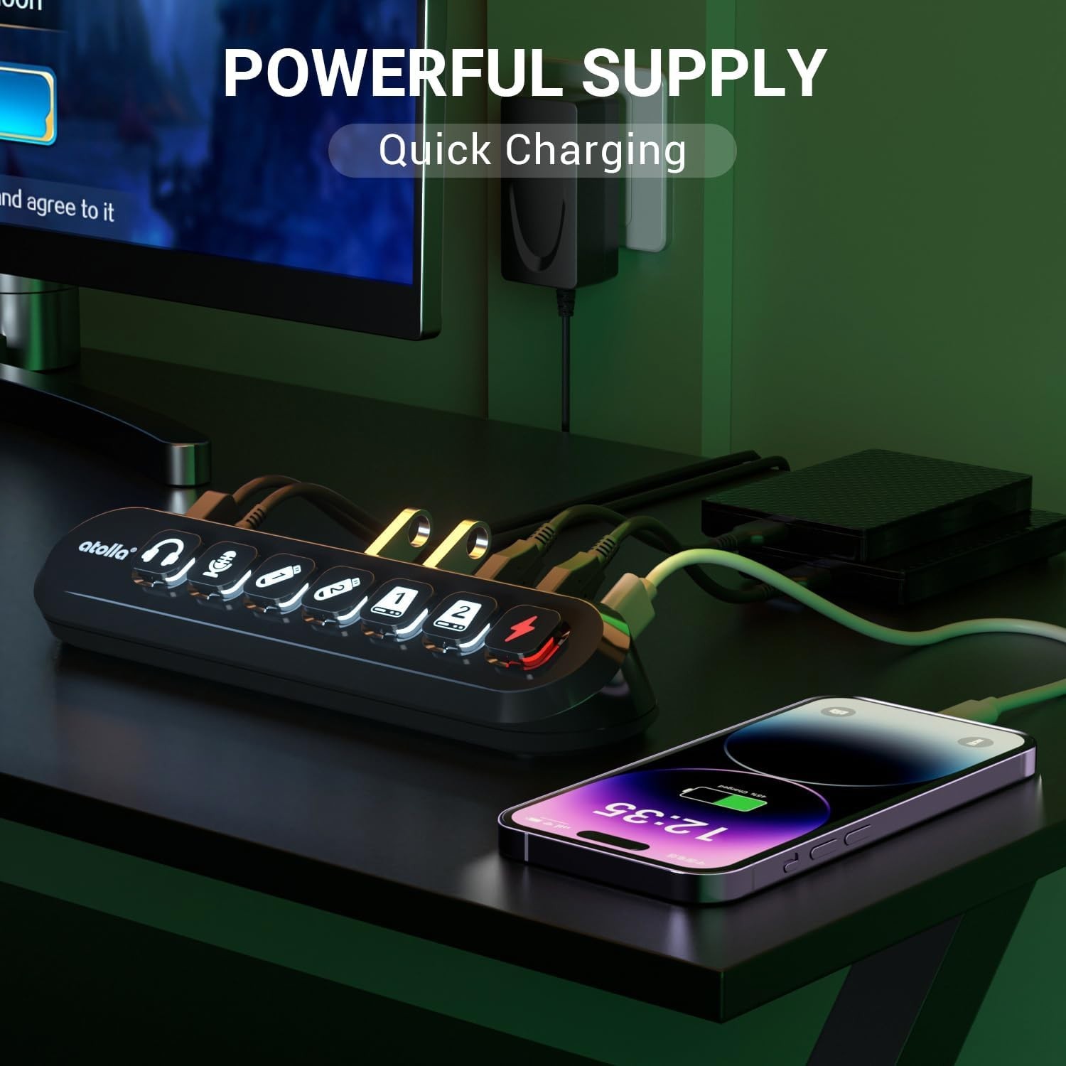 Powered USB 3.0 Hub: 7 Ports with 6 Superspeed Sharing & Fast Charge Capability