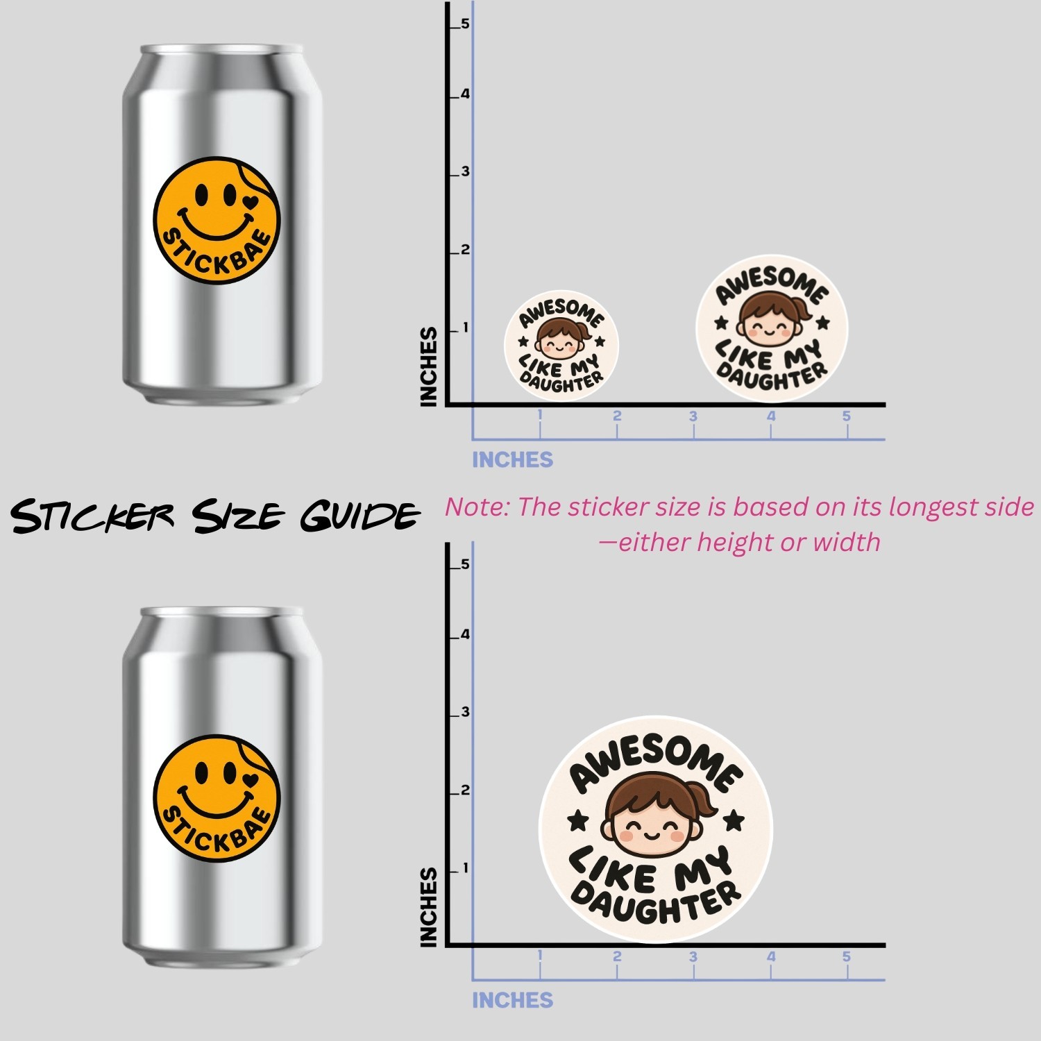 4pcs Awesome Like My Daughter Dad Stickers – Funny Father’s Day Gift