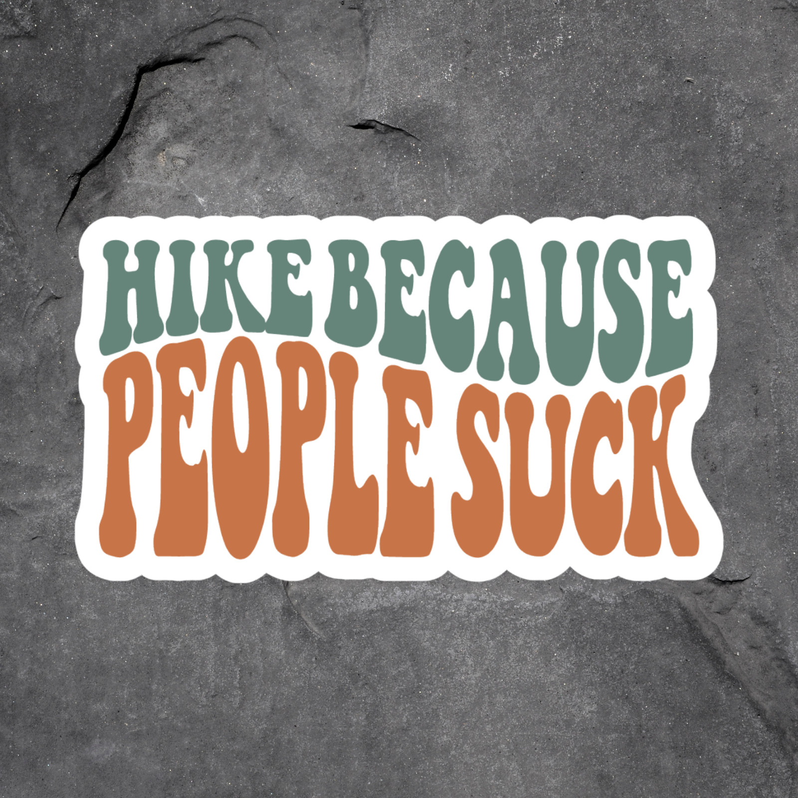 Hike sticker vinyl decal hike because people suck funny outdoors camping trail