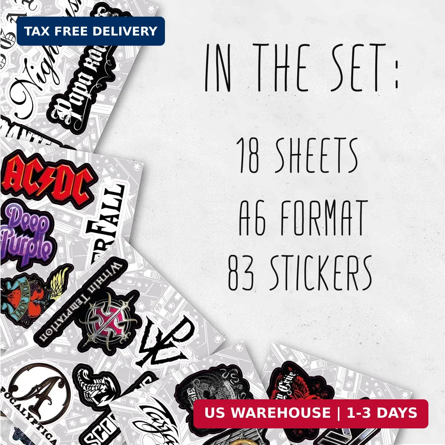 BulbaCraft Legendary Rock Band Stickers – Heavy Metal Laptop Decals – Vinyl Band