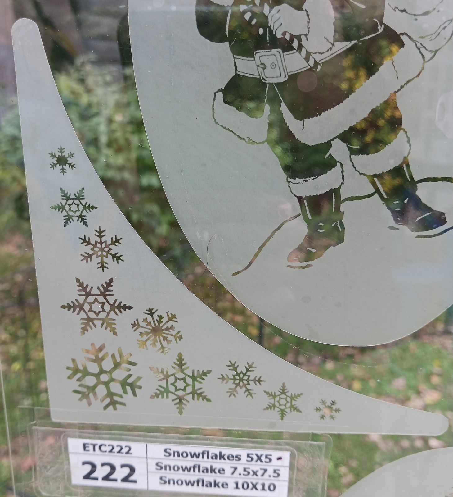 SNOWFLAKES Etched Look Cling 5"X5" Corners Removable & Reusable 222