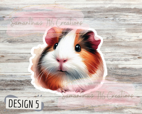 Guinea Pigs Vinyl Stickers 3" For Laptops, Cups, Etc. Indoor, Water Resistant