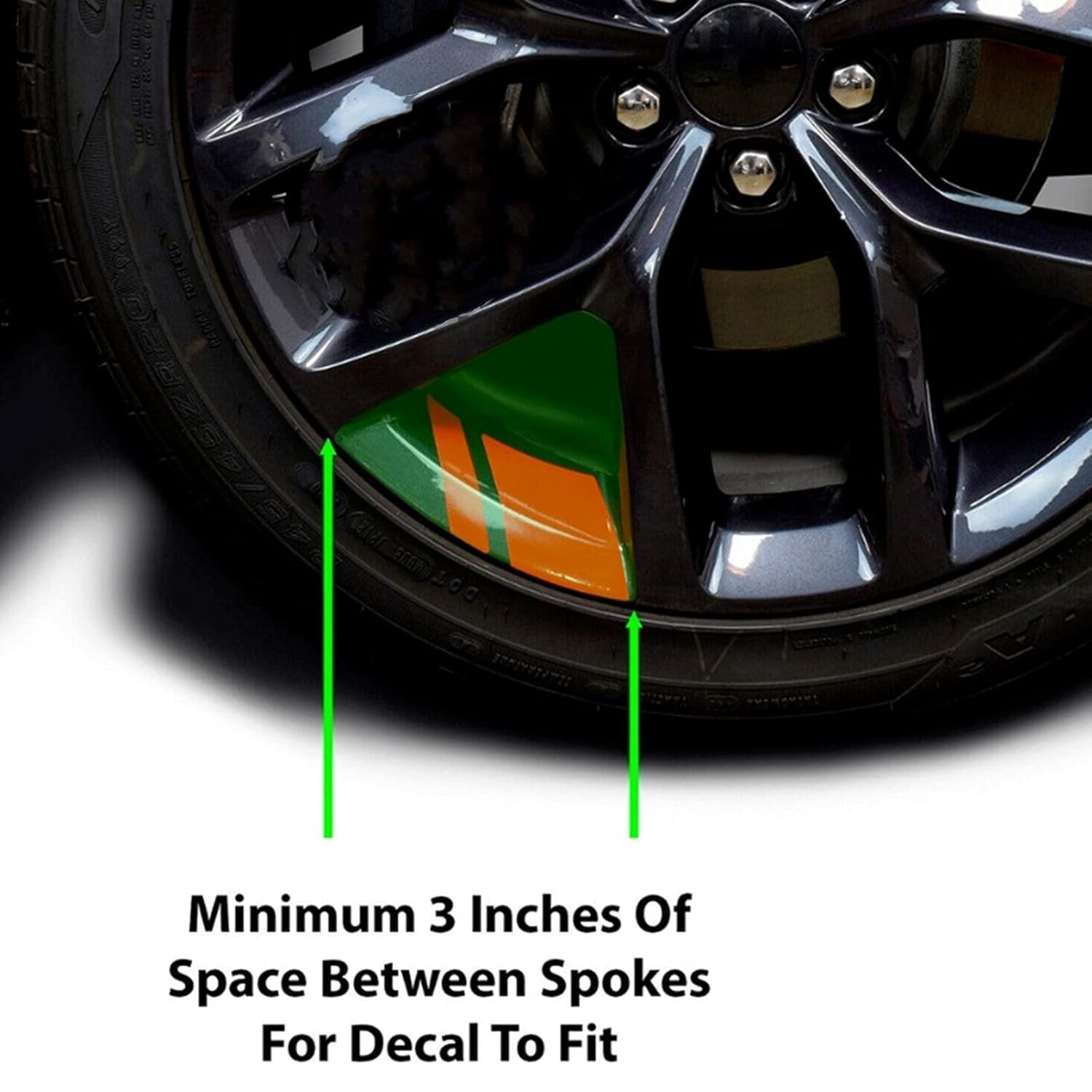 18-21 Inch Reflective Hash Stripe Wheel Decals Kit 6Pcs Inch Wheel Stickers Set