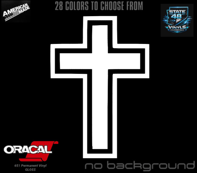 Cross Vinyl Die Cut Decal Sticker Jesus Christ Christian Religious God Church
