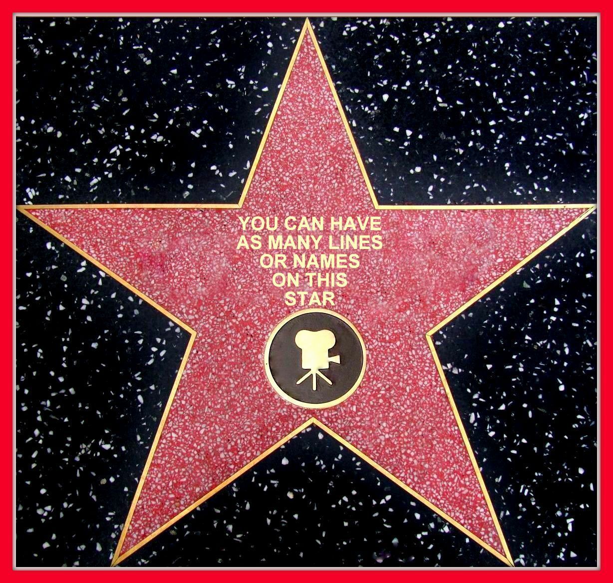 CUSTOMIZED HOLLYWOOD WALK OF FAME STAR STICKER DECAL ADD YOUR NAME ALL SIZES
