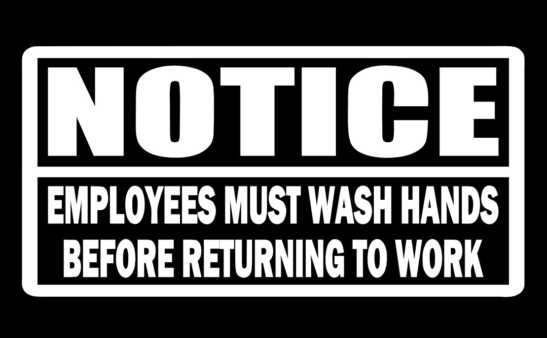 NOTICE EMPLOYEES MUST WASH HANDS – VINYL DECAL STICKER RESTAURANT FOOD SERVICE