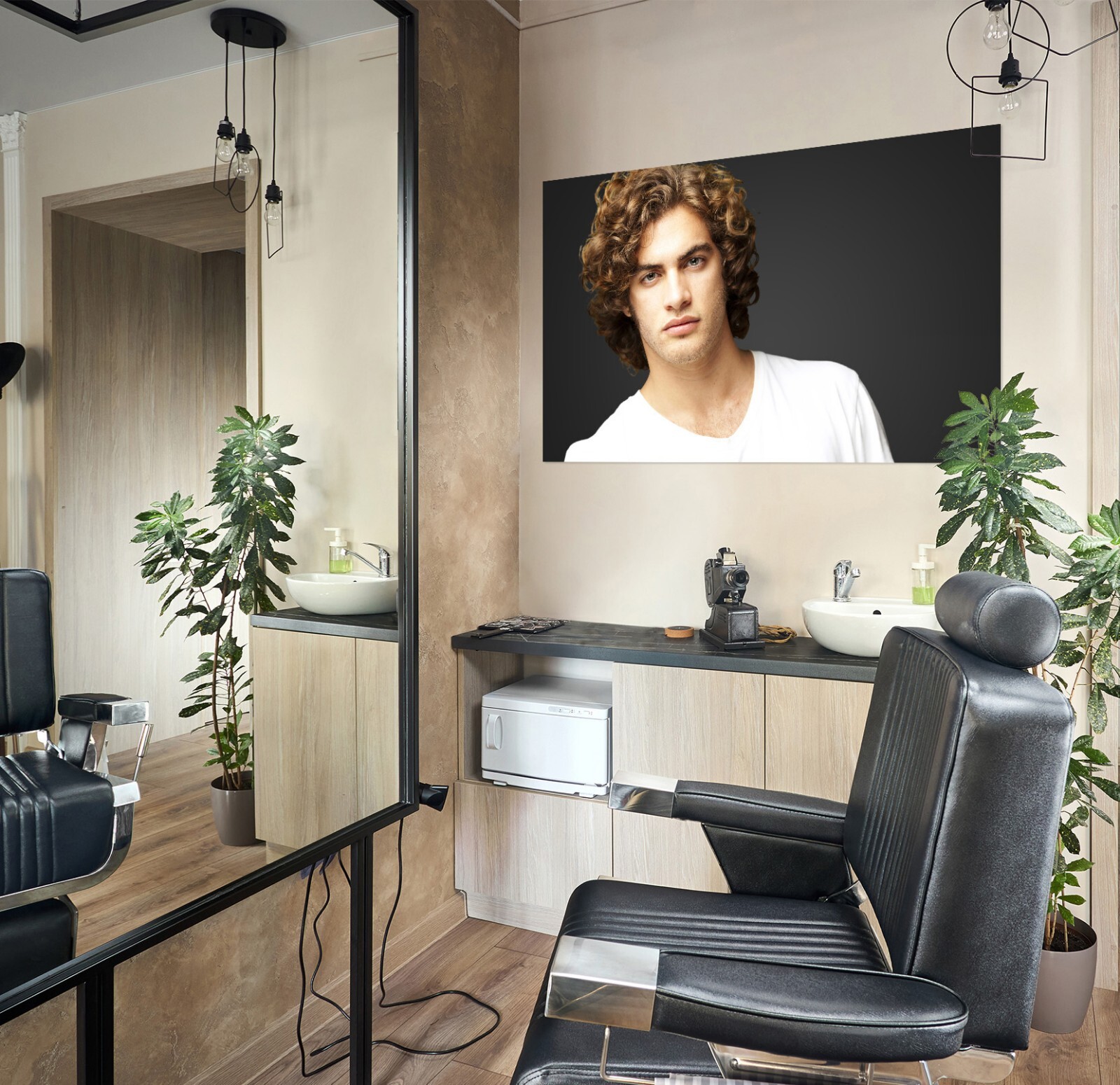 3D Men O001 Hair Cut Salon Barber Shop Wall Stickers Vinyl Wallpaper Murals Fay