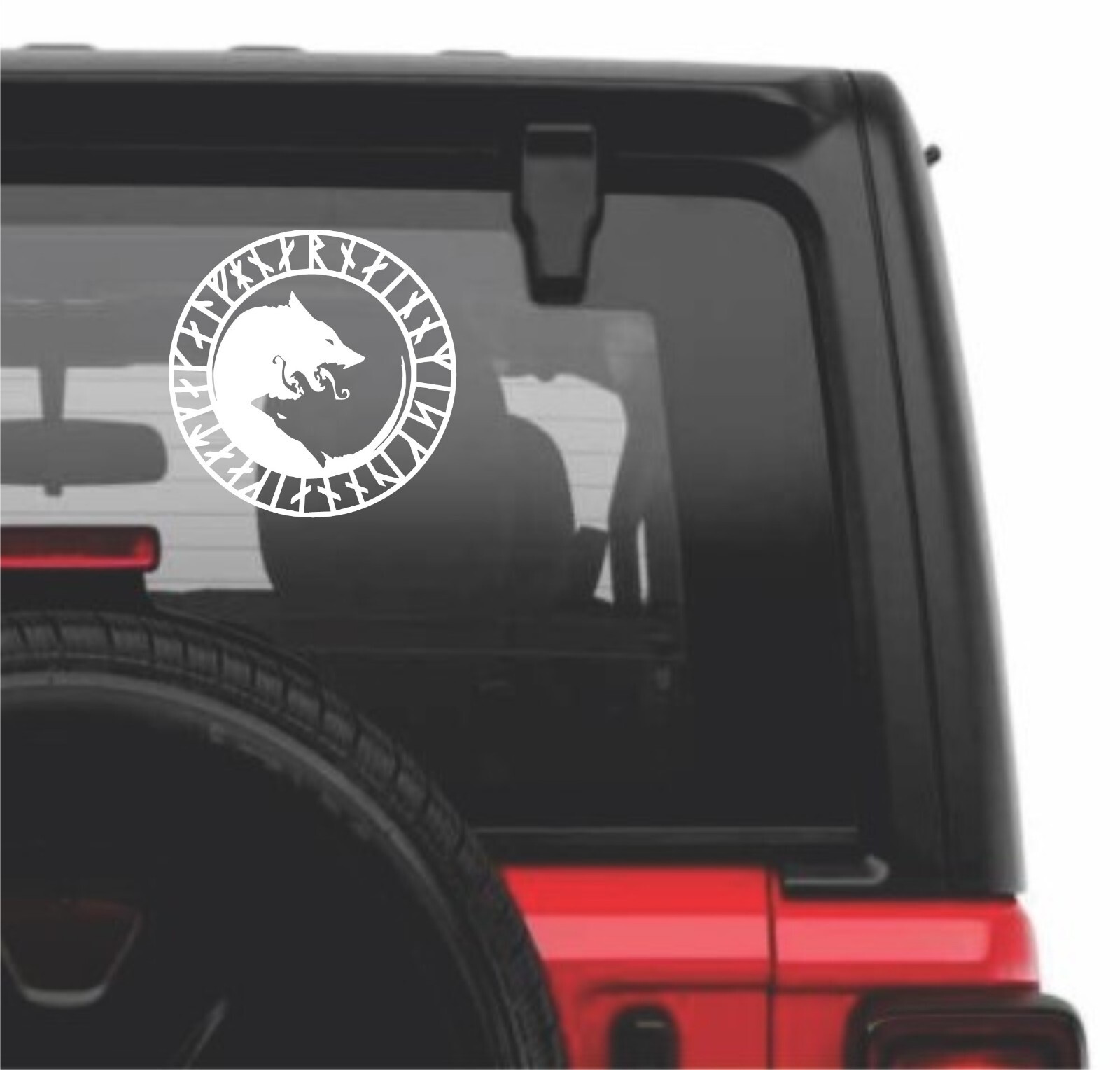 Viking Rune Wolf Yin Yang Runic Vinyl Decal Sticker Car Window Wall 5.5" x 5.5"