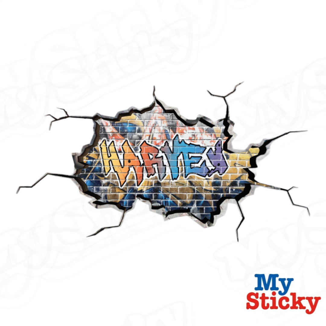 Personalized 3D Graffiti Name Custom Vinyl Wall Sticker DIY Room Decor Kids