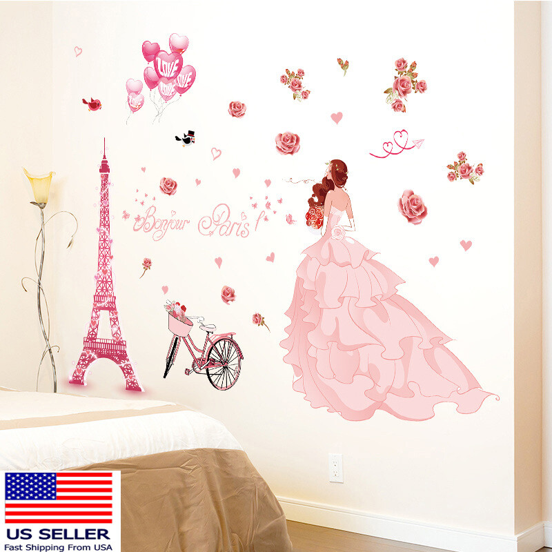 Removable Vinyl Wall Decal Paris Eiffel tower Sticker Home living Room Decor