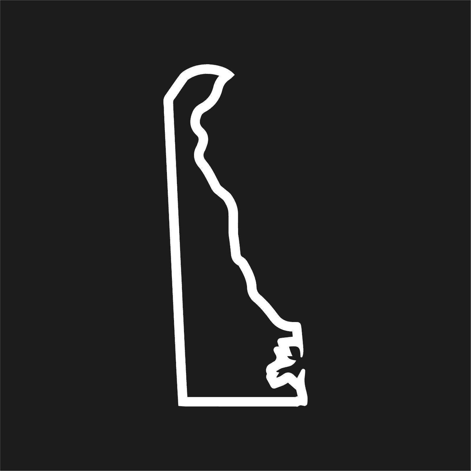 Delaware Outline Vinyl Decal Hallow State Line shape sticker