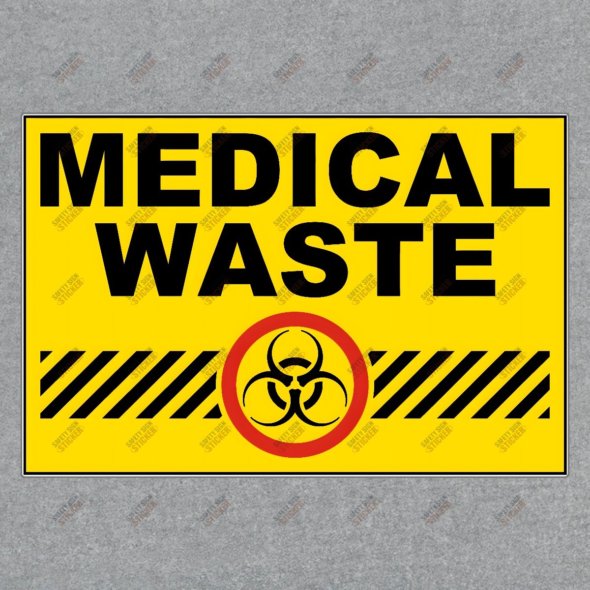 Medical Waste Safety Sign Sticker OSHA Compliant Hazard Warning for #669437