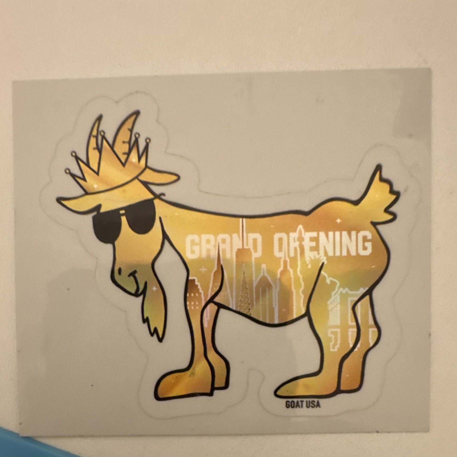GOAT USA Grand Opening Goat Vinyl Sticker, Yellow Black Decorative Art