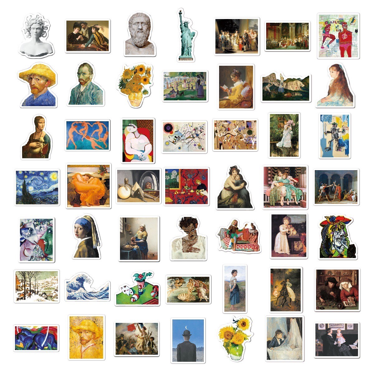 20 Random Classic Art Stickers Painting Sculpture Decals Laptop Free Shipping!