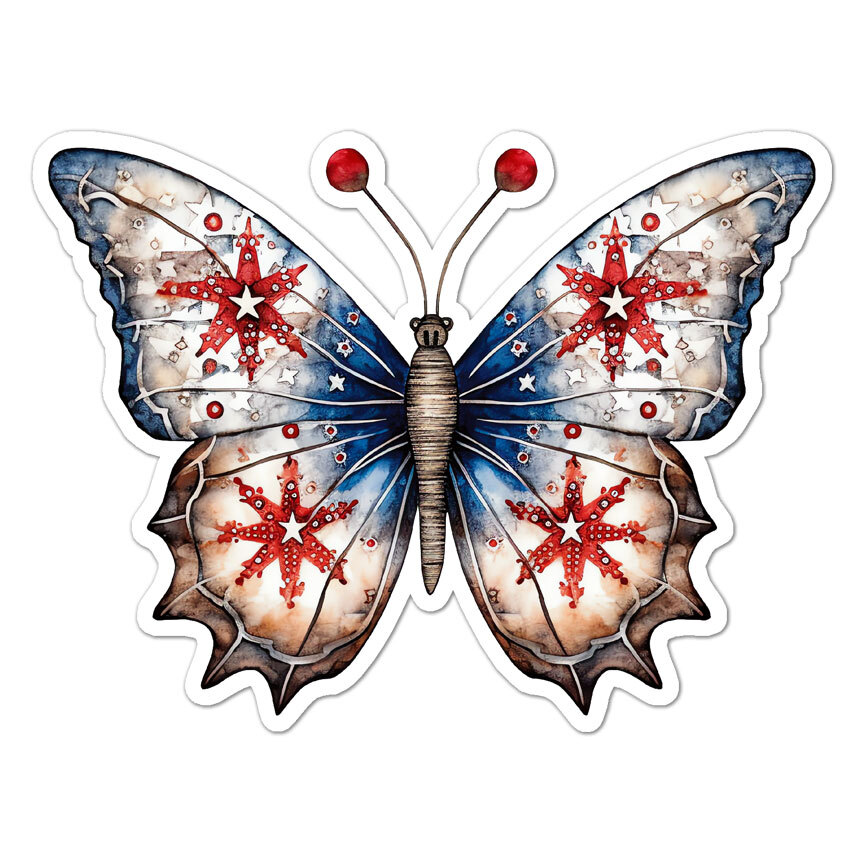 Butterfly Stars, Vinyl Decal Sticker, Indoor Outdoor, 3 Sizes, #9578