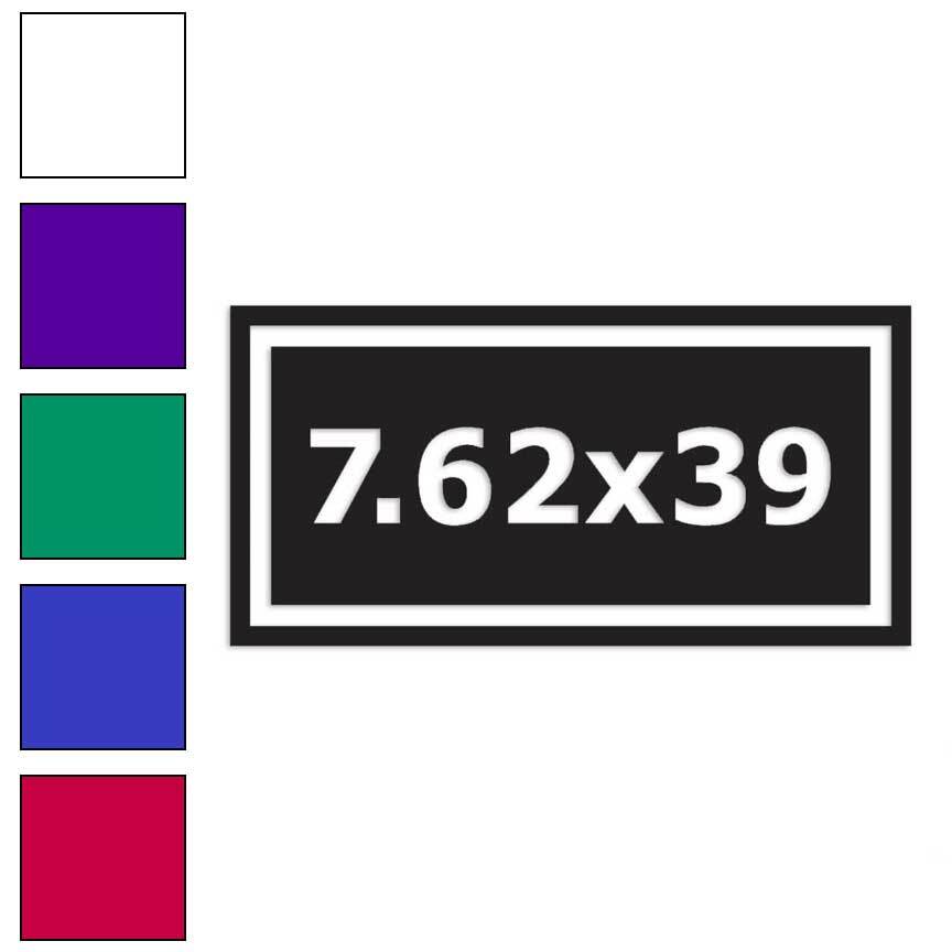 Ammo 7.62 x 39 Square, Vinyl Decal Sticker, Multiple Colors & Sizes #41