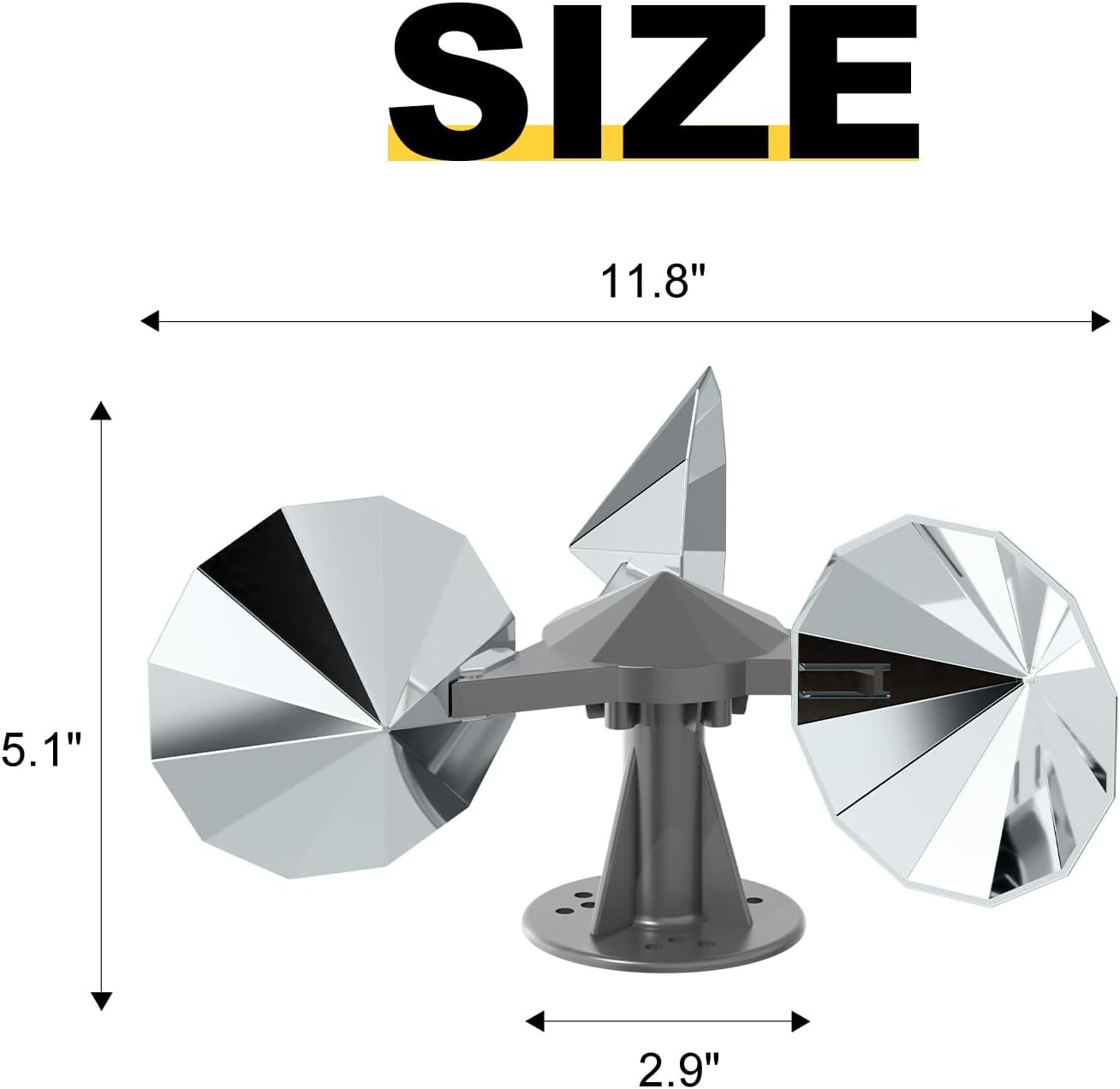 2 PCS Bird Scare Reflective Device, Bird Reflector with Plastic Base for Outside