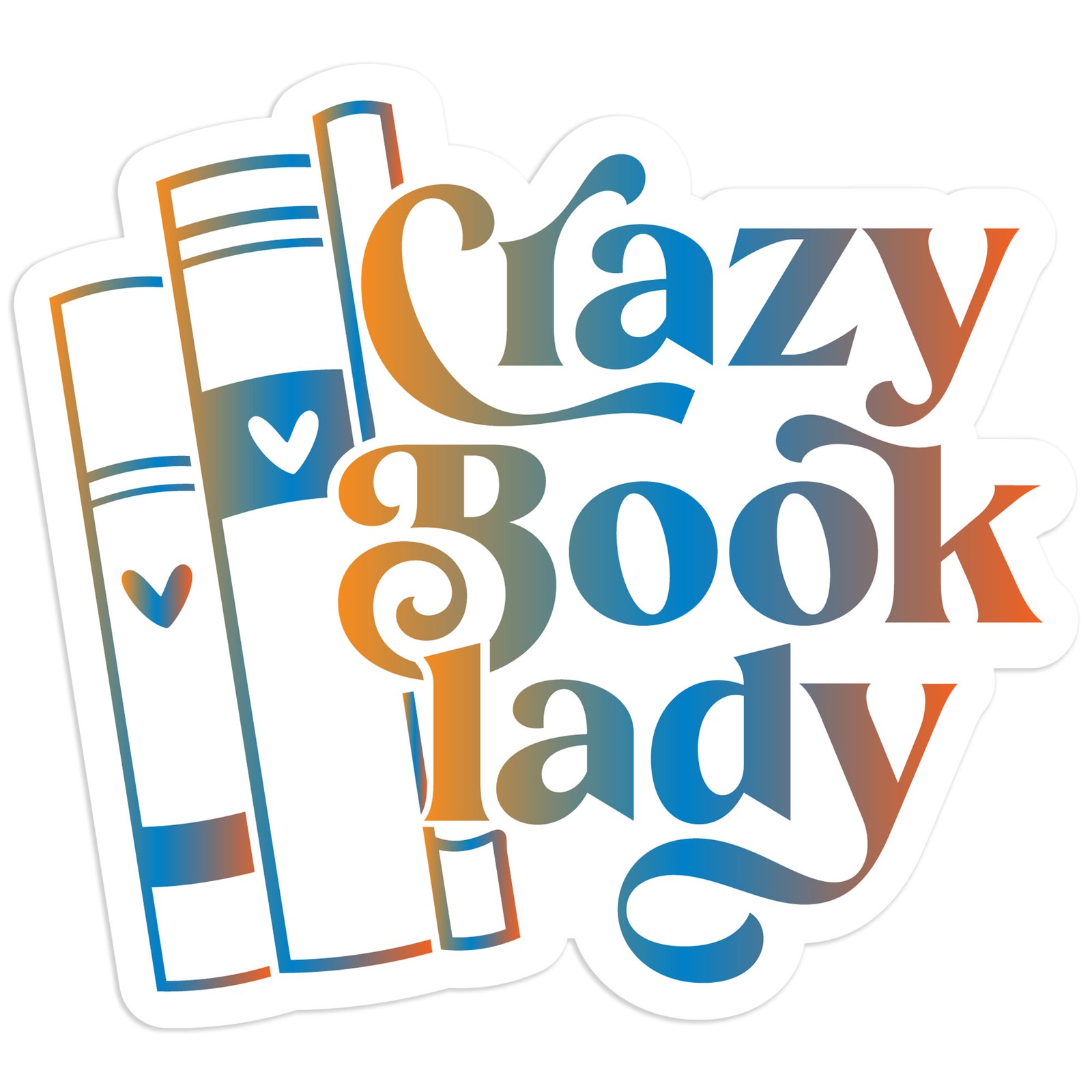 Crazy Book Lady – Vinyl Decal Sticker – Car Window Laptop – #1336