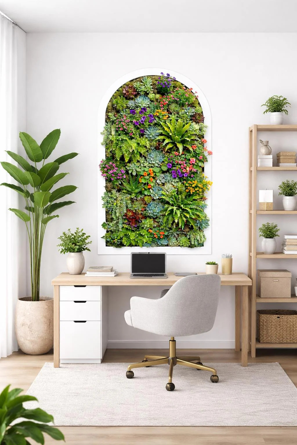 Succulent Wall Decal | Arched Vertical Garden Mural